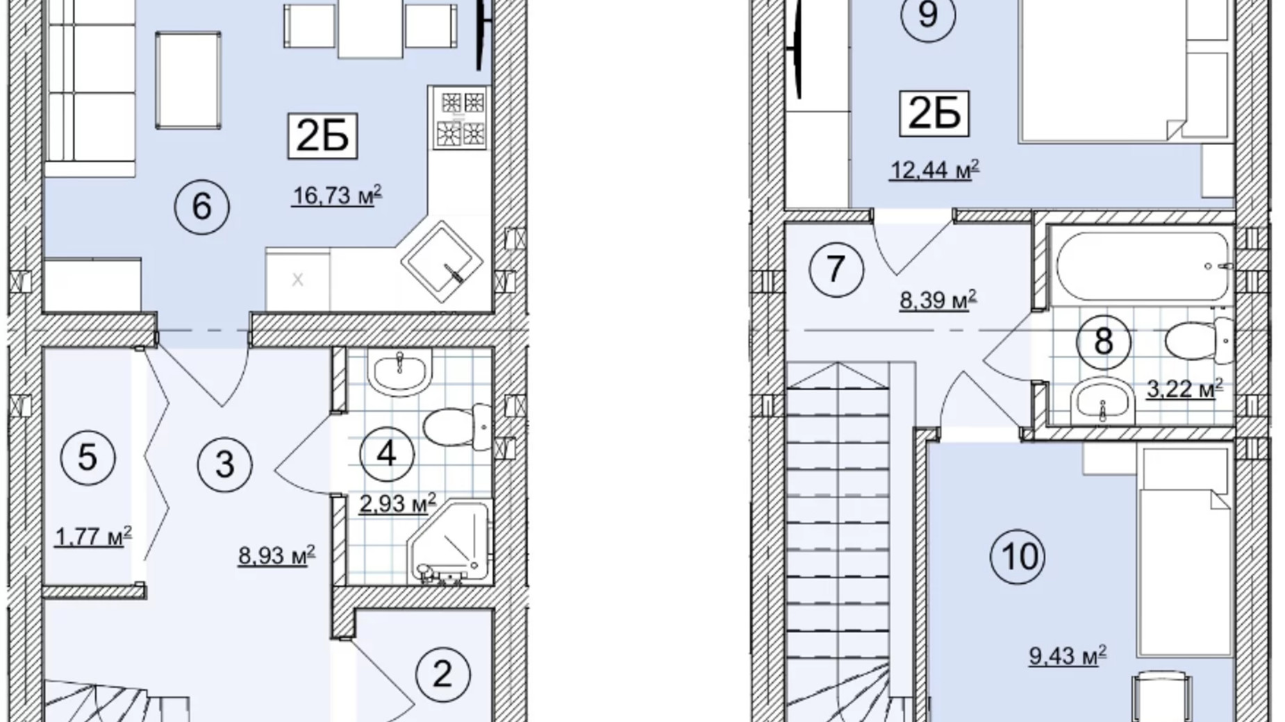 Планировка таунхауса в КГ Современные люди 72 м², фото 336322