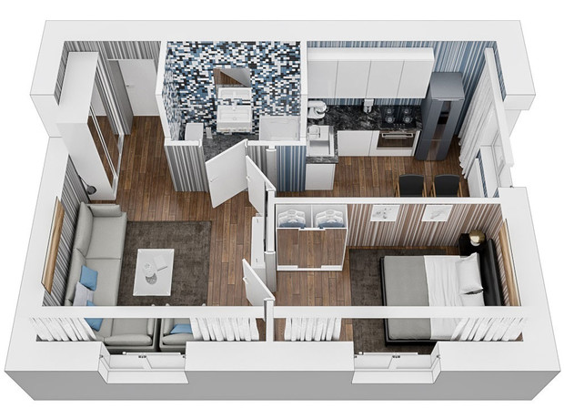 ЖК Парк Слави: планування 2-кімнатної квартири 38.9 м²