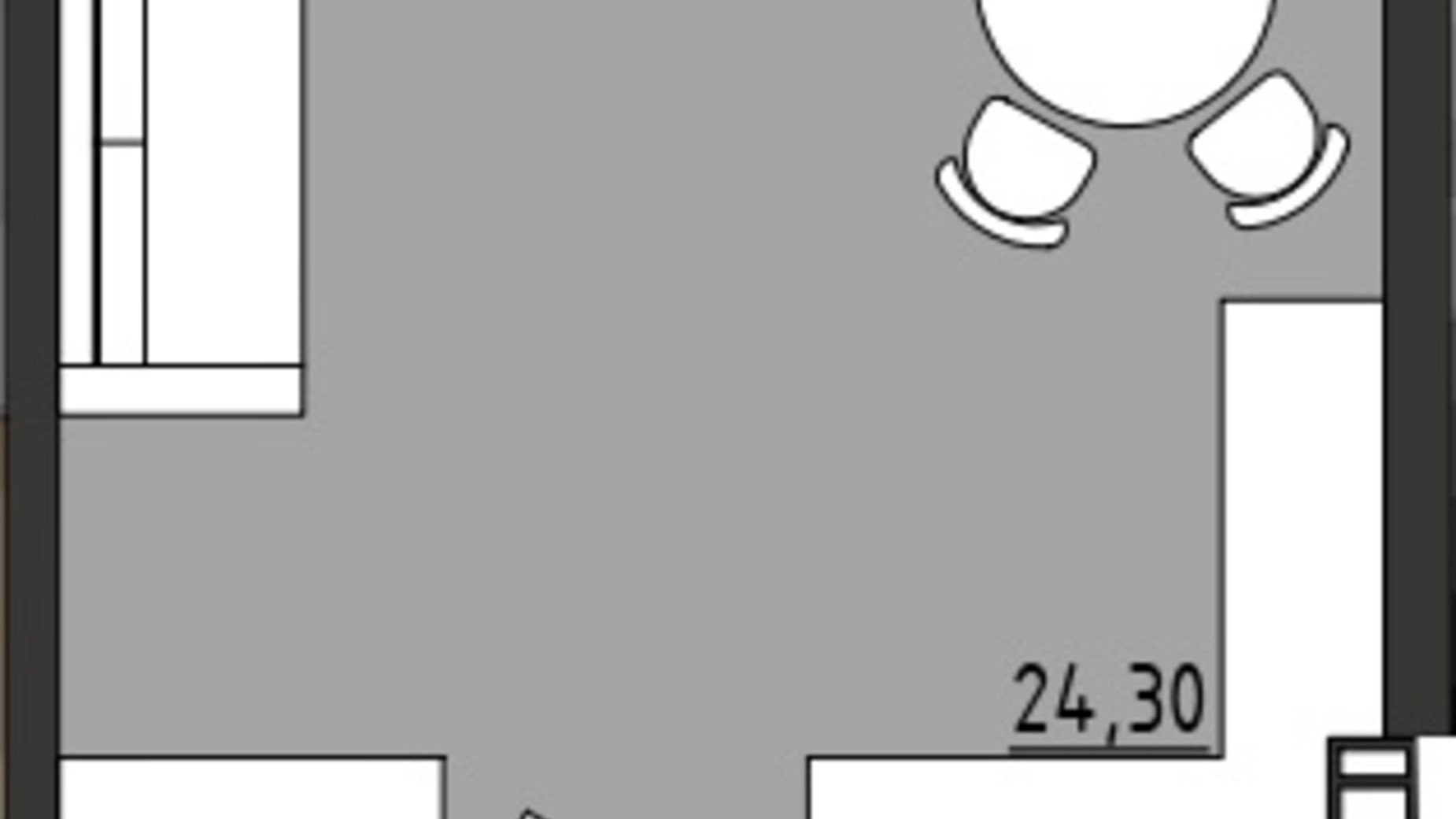 Планування 1-кімнатної квартири в ЖР Сади Рів'єри 34.74 м², фото 336624