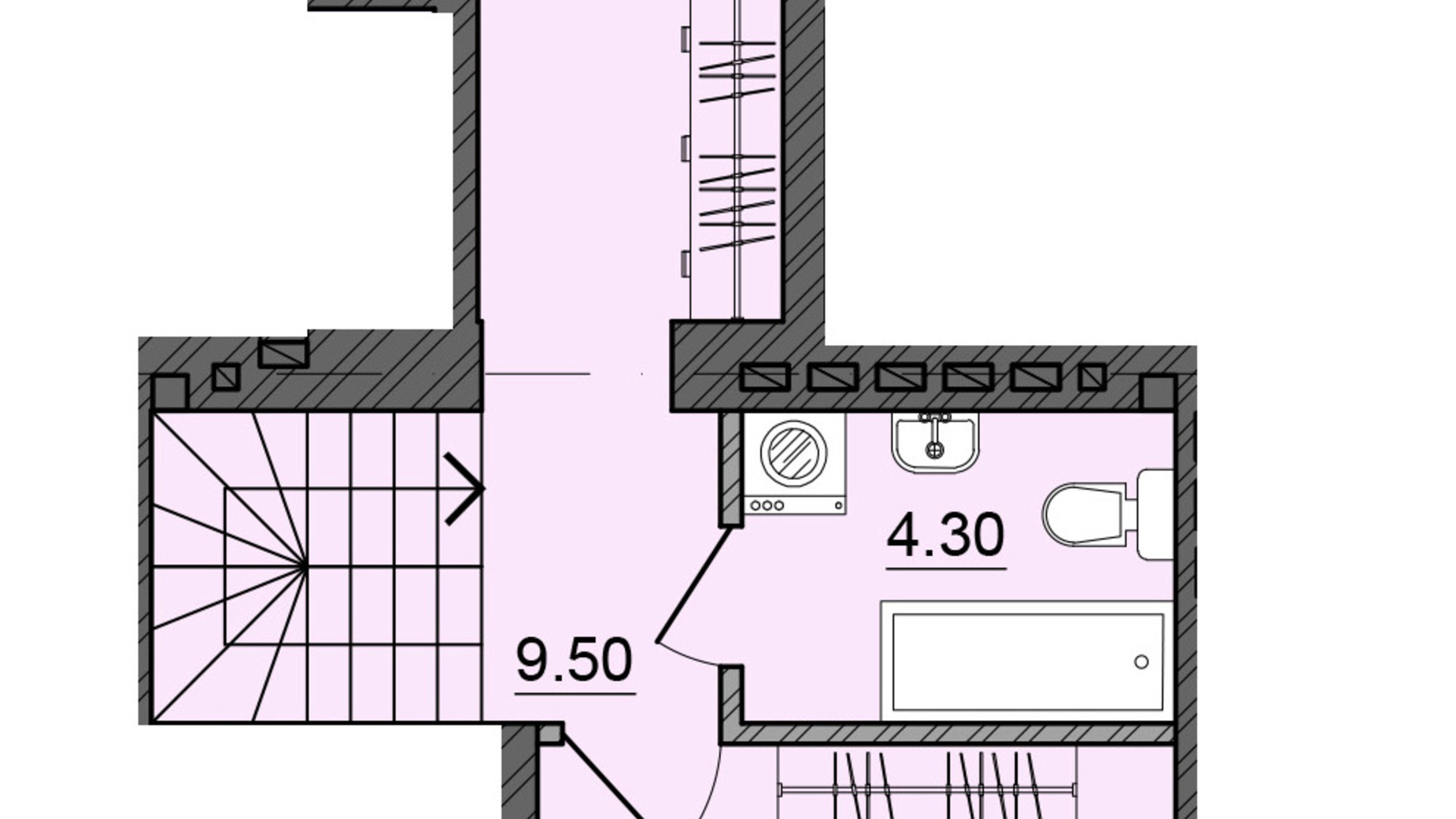 Планування багато­рівневої квартири в ЖК Акварелі Проспекту 90.8 м², фото 337100
