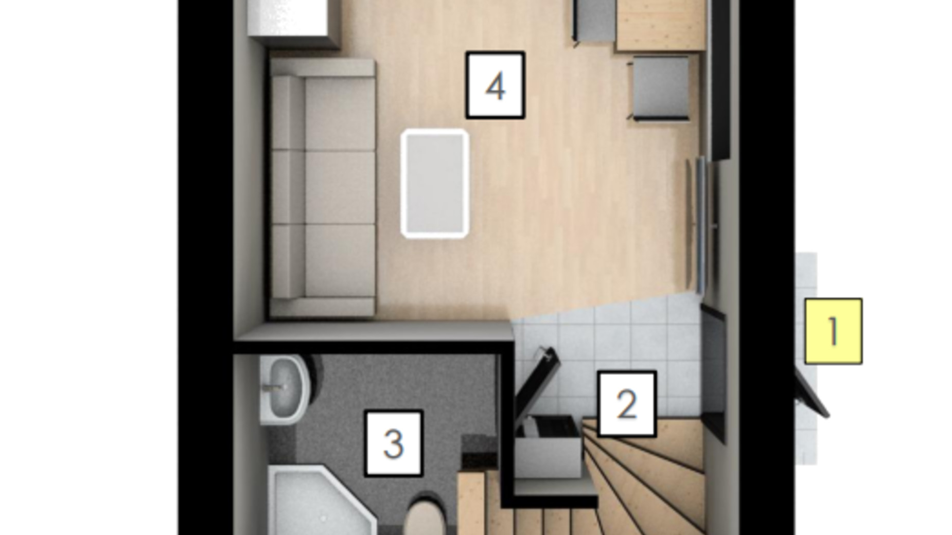 Планування таунхауса в Таунхаус Stone House Hatne 42.99 м², фото 337144