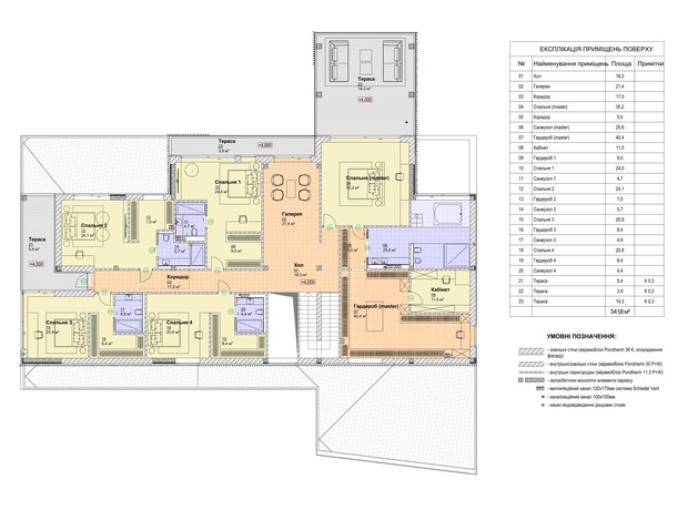 КГ Ariel Village: планировка 5-комнатной квартиры 752.3 м²