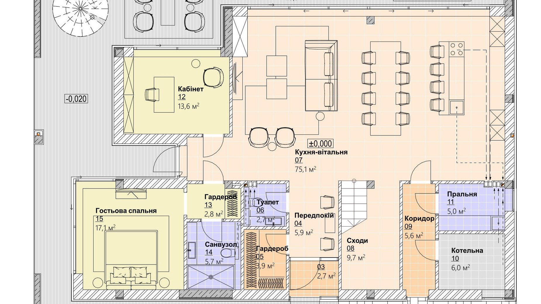 Планировка коттеджа в КГ Ariel Village 350.4 м², фото 337291