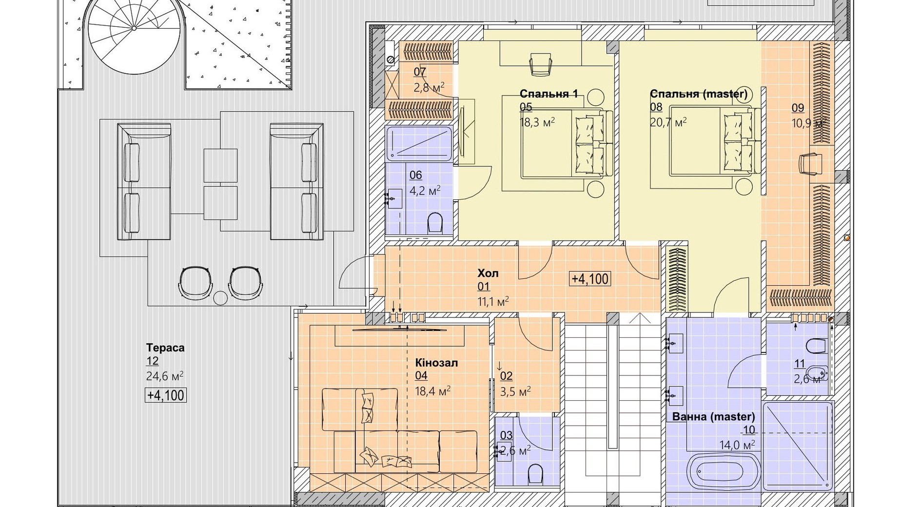 Планировка коттеджа в КГ Ariel Village 350.4 м², фото 337292