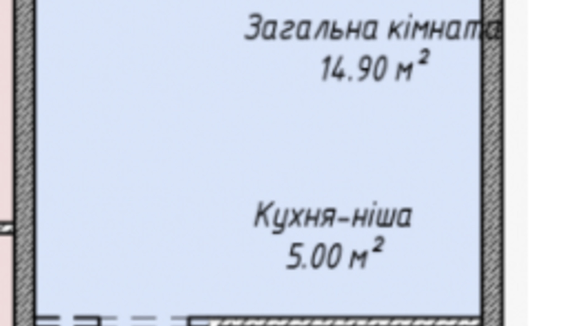 Планировка 1-комнатной квартиры в ЖК M.Park 32.2 м², фото 337336