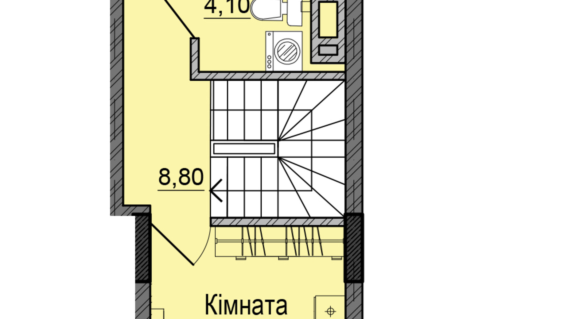 Планування багато­рівневої квартири в ЖК Акварелі Проспекту 77.9 м², фото 337460