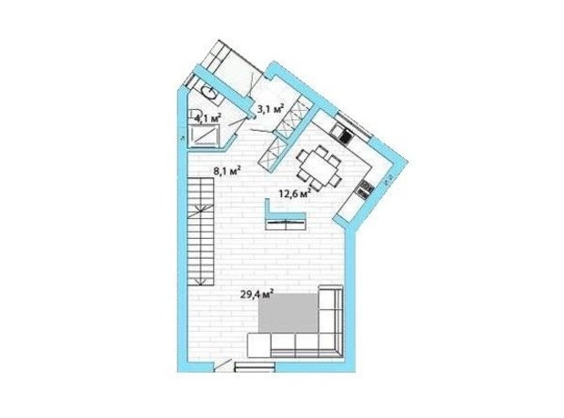 Таунхаус California: планировка 3-комнатной квартиры 239 м²