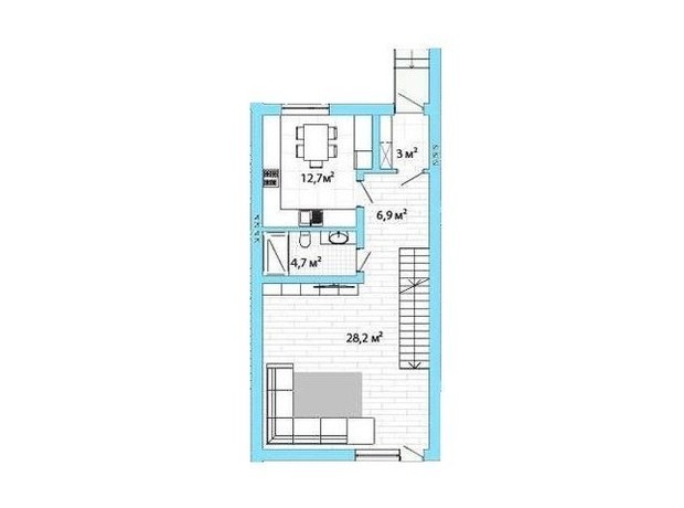 Таунхаус California: планировка 4-комнатной квартиры 233.6 м²