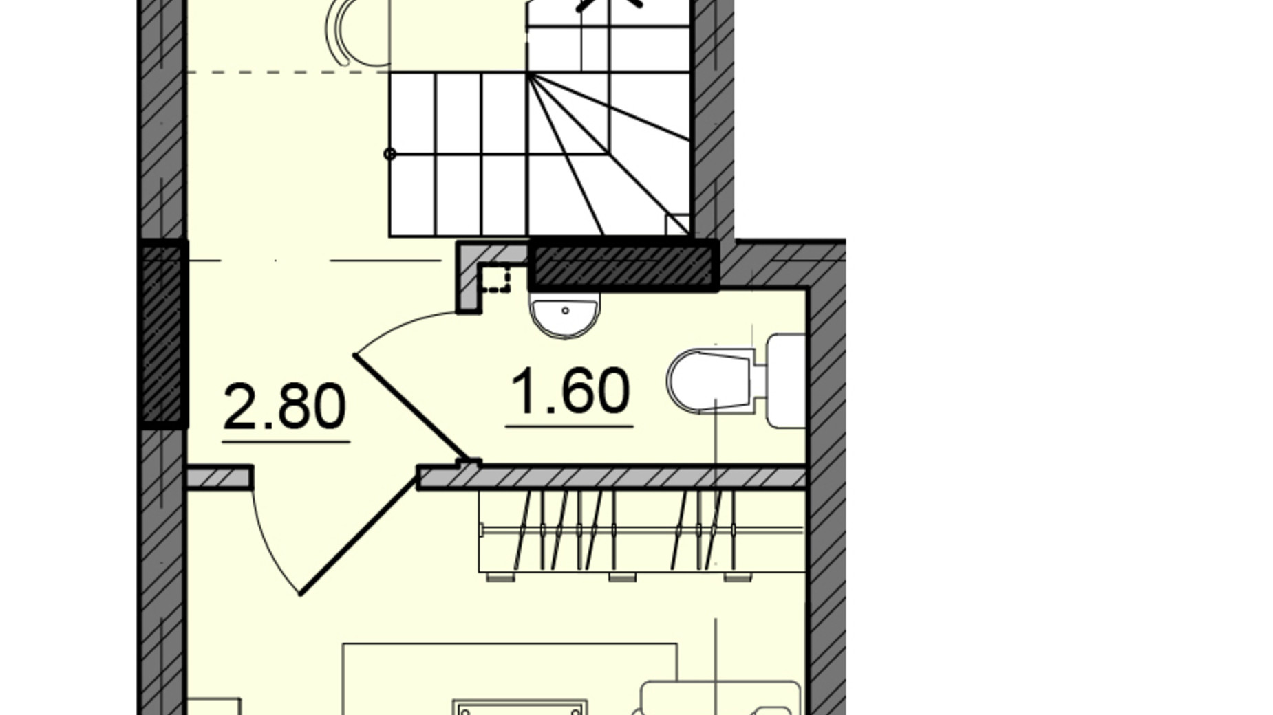 Планування багато­рівневої квартири в ЖК Акварелі Проспекту 74 м², фото 337813
