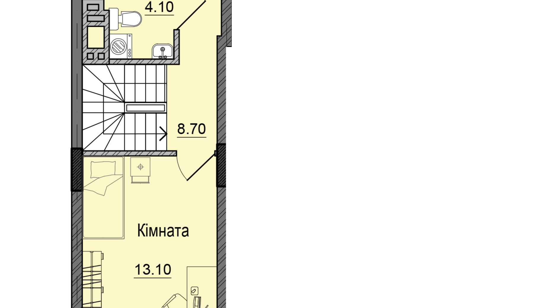 Планування багато­рівневої квартири в ЖК Акварелі Проспекту 91.2 м², фото 337829