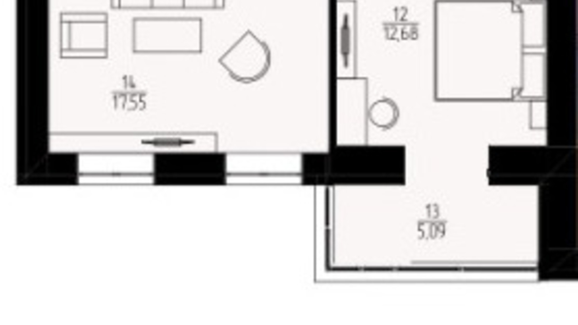Планування 2-кімнатної квартири в ЖК Harmony for you 67.56 м², фото 338092