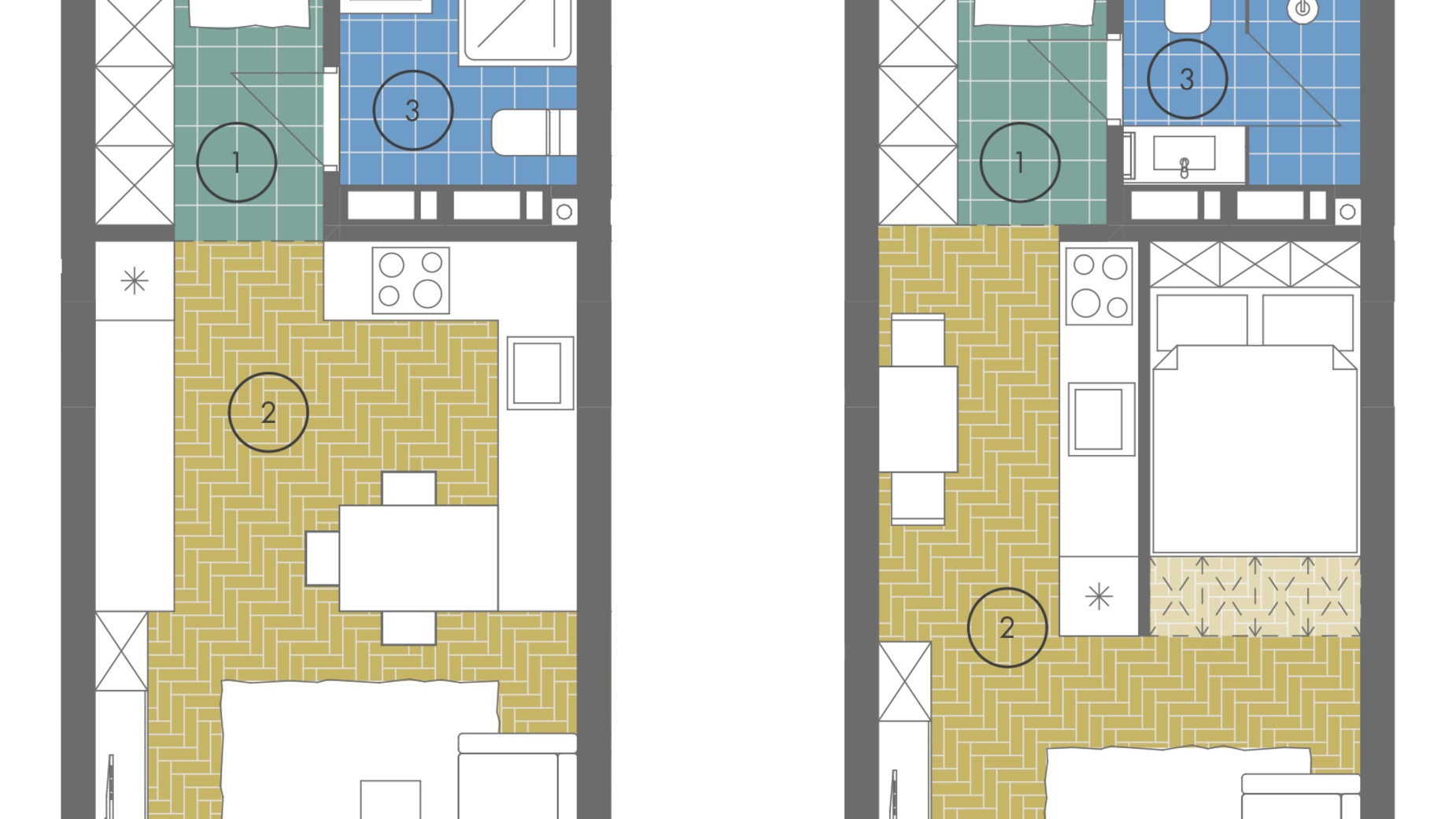 Планування апартаментів в ЖК Gravity Park 31.2 м², фото 338173