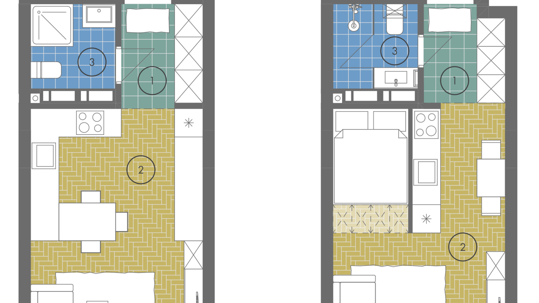 Планування апартаментів в ЖК Gravity Park 29.7 м², фото 338174