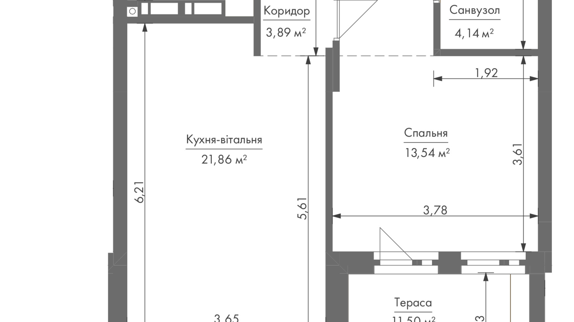 Планування апартаментів в ЖК Gravity Park 68.8 м², фото 338176
