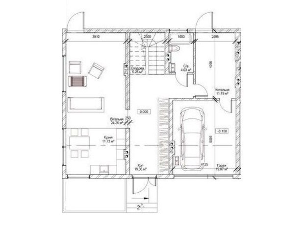 Таунхаус Тріо: планування 3-кімнатної квартири 186 м²