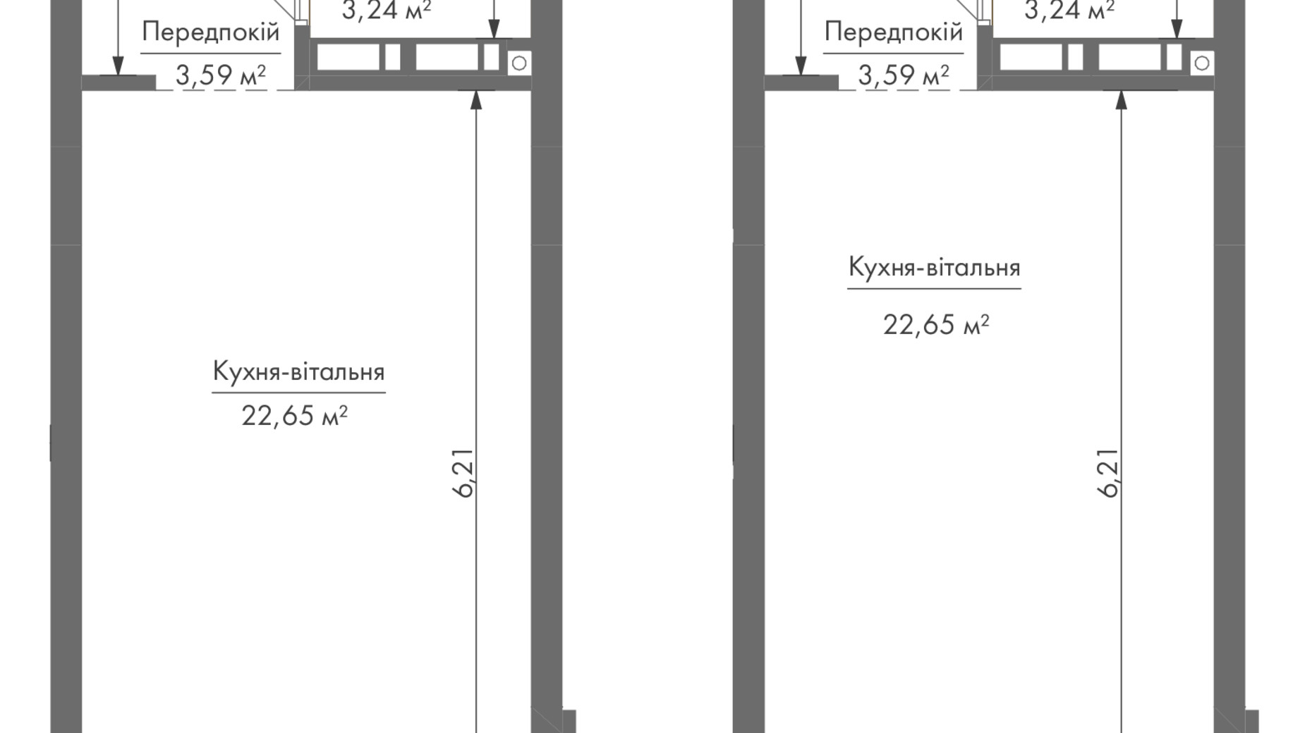 Планування апартаментів в ЖК Gravity Park 31.3 м², фото 338191
