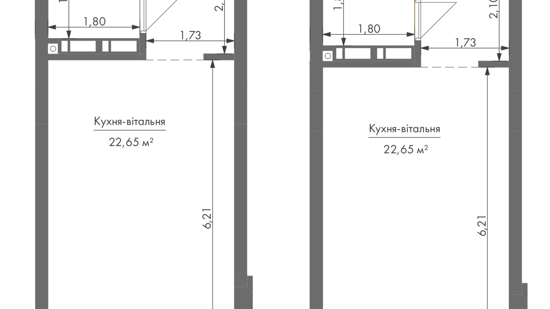 Планировка апартаментов в ЖК Gravity Park 30.9 м², фото 338195