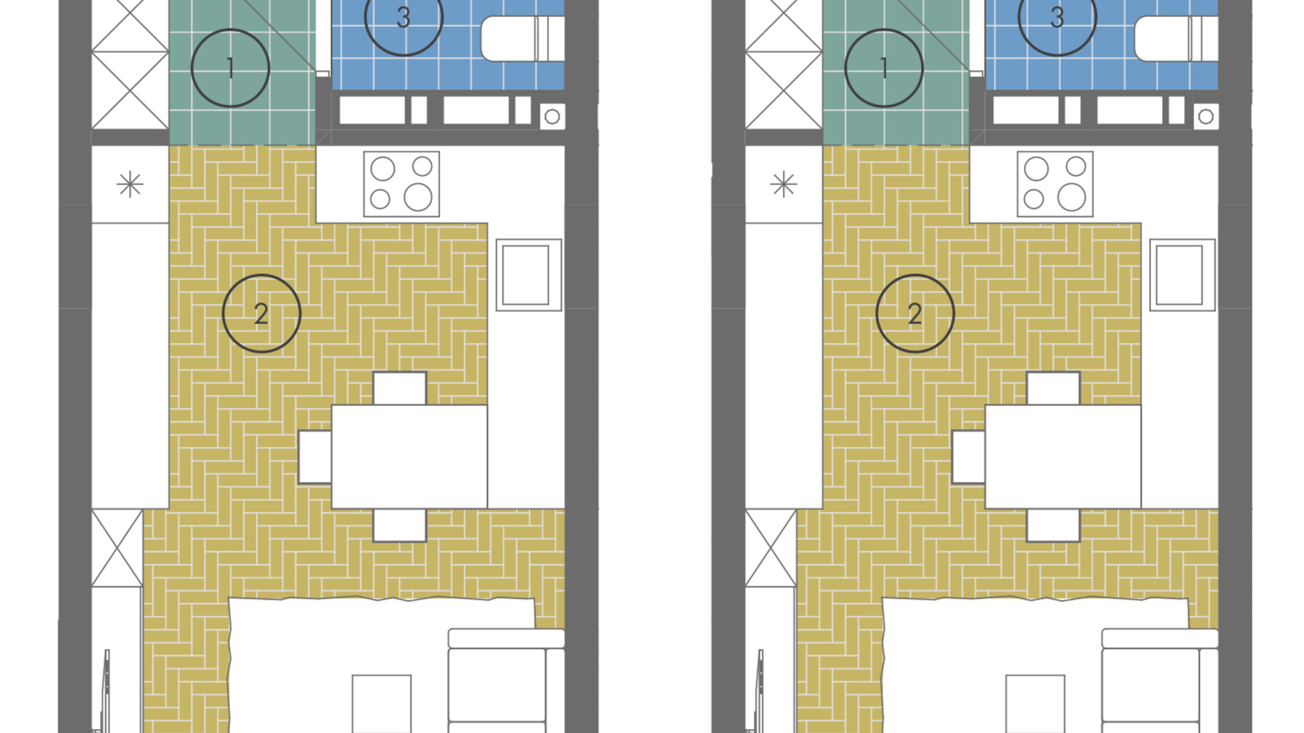 Планування апартаментів в ЖК Gravity Park 30.8 м², фото 338201