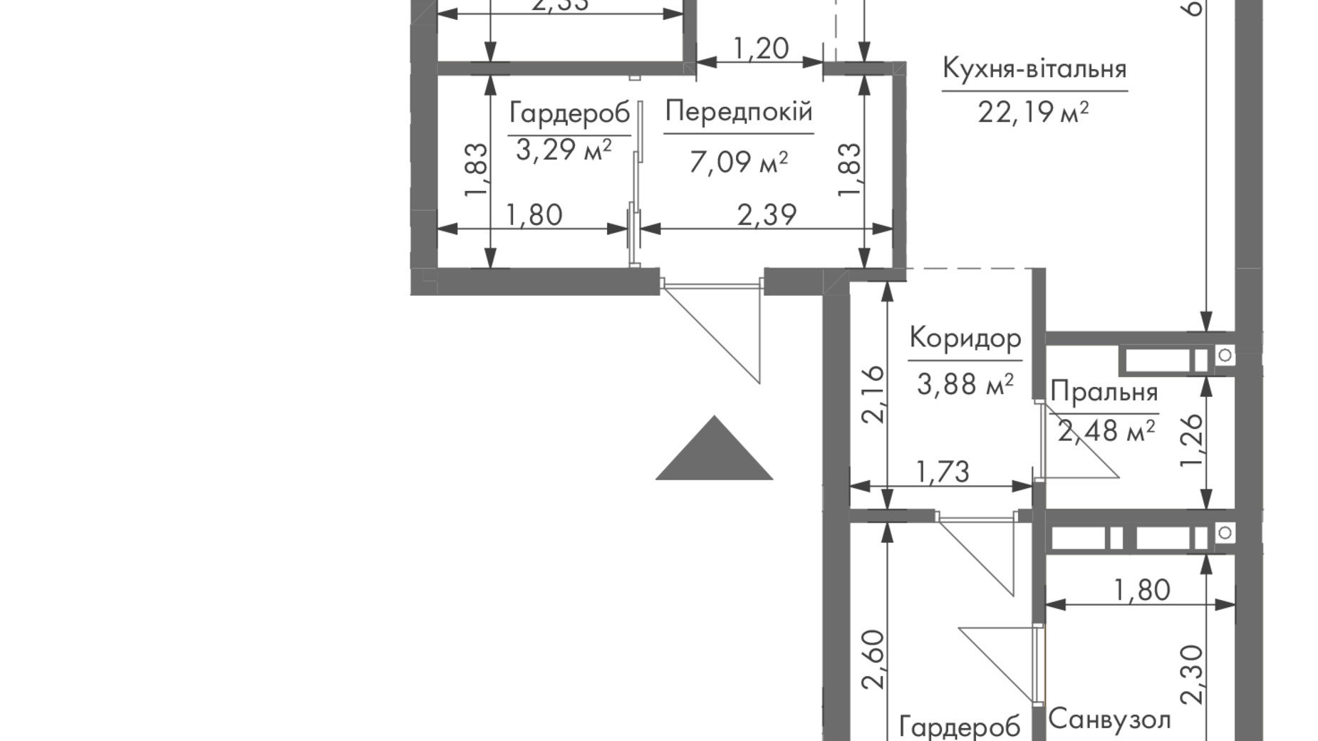 Планировка апартаментов в ЖК Gravity Park 105.6 м², фото 338225