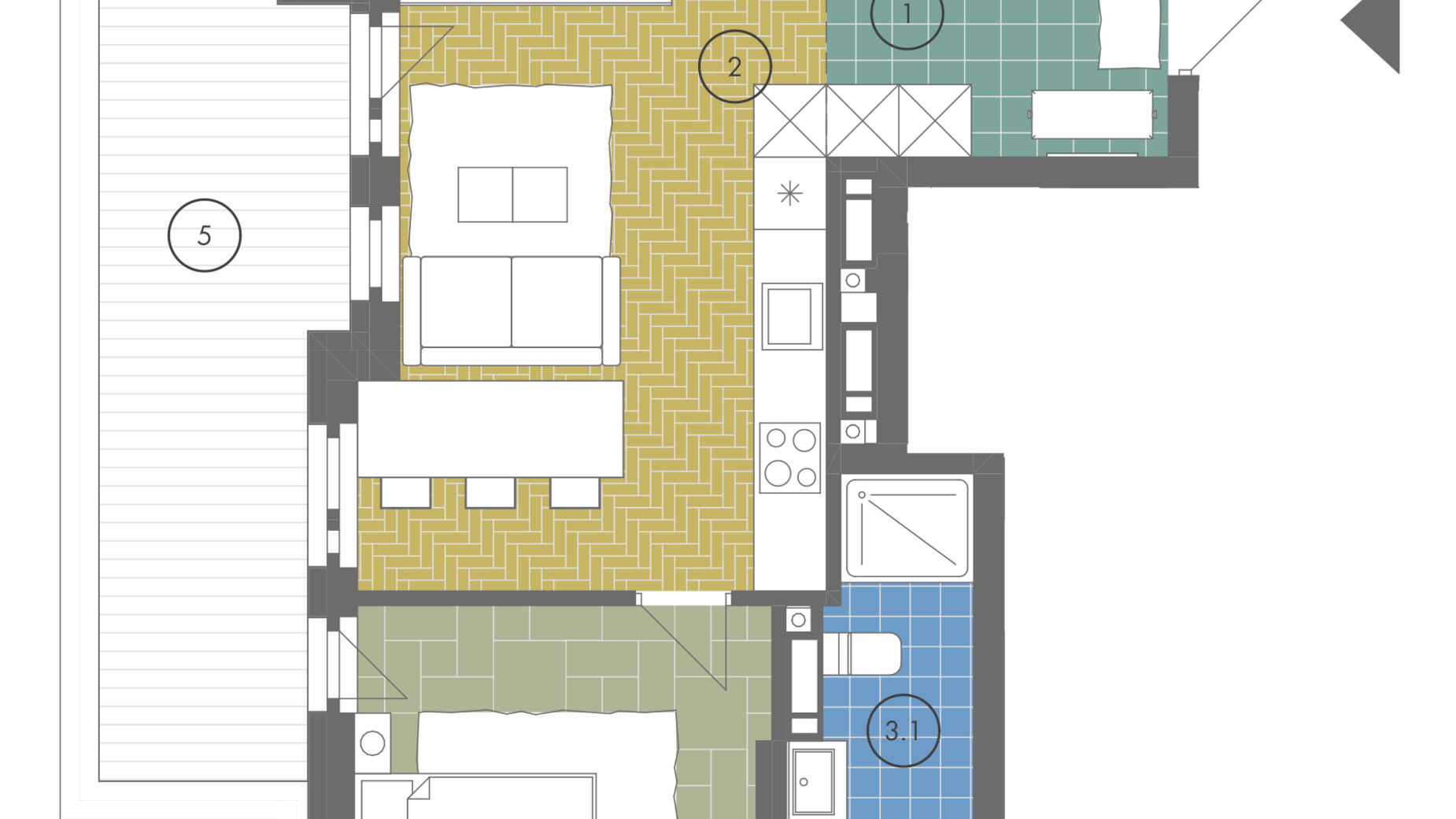Планування апартаментів в ЖК Gravity Park 70.3 м², фото 338232