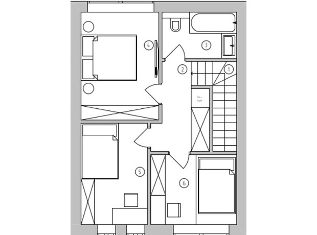 Таунхаус 10 Hills: планировка 4-комнатной квартиры 93.5 м²
