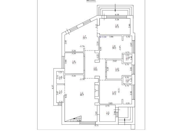 КГ Hi-Tech House: планировка 4-комнатной квартиры 220 м²