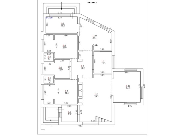 КГ Hi-Tech House: планировка 4-комнатной квартиры 220 м²