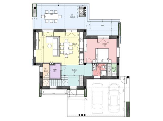 КМ Хвоя Хаус : планування 3-кімнатної квартири 230 м²