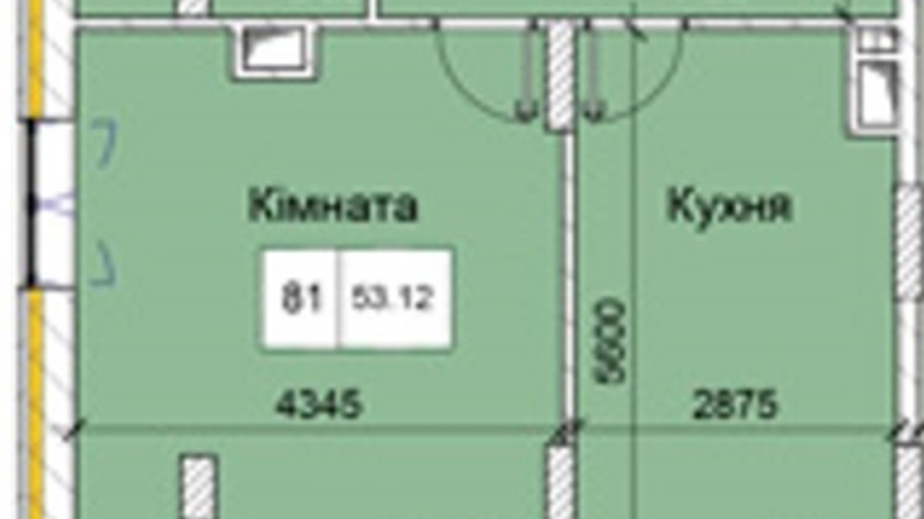 Планування 1-кімнатної квартири в ЖК Love 53.12 м², фото 339537