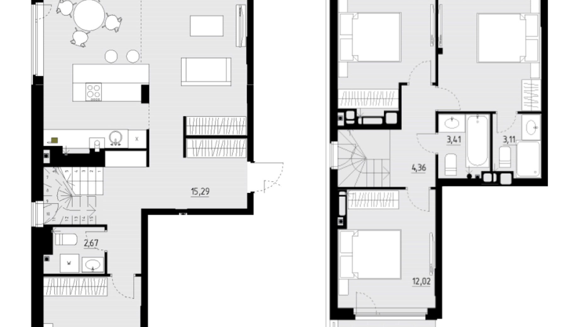 Планировка 5-комнатной квартиры в ЖК Wellness Park 150.72 м², фото 339871