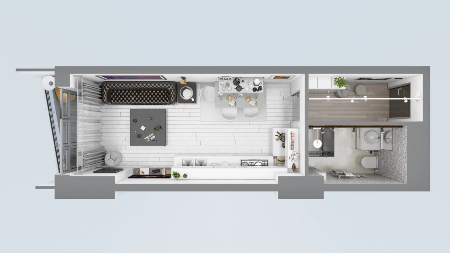 Планировка смарт квартиры в ЖК Unity Towers 27.16 м², фото 340495