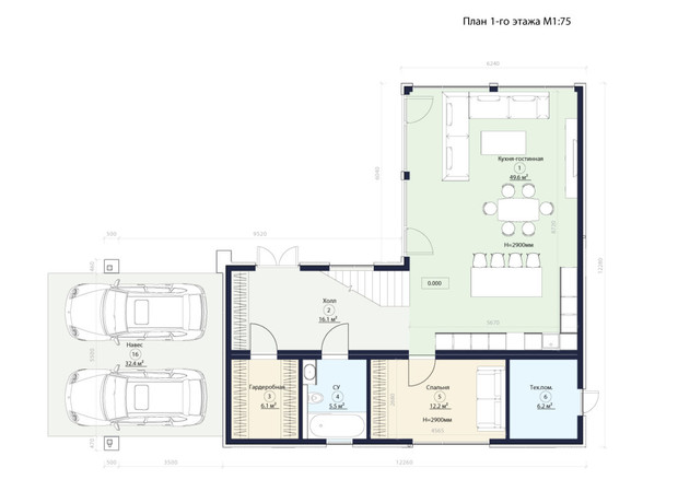КГ Новая Конча-Заспа Crystal: планировка 5-комнатной квартиры 204 м²