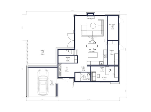 КГ Новая Конча-Заспа Crystal: планировка 3-комнатной квартиры 200 м²