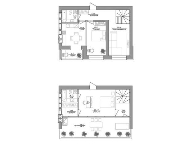 ЖК Лісова казка: планування 3-кімнатної квартири 103 м²