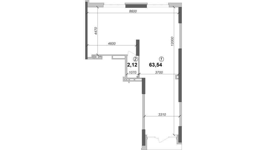 Планировка помещения в ЖК Оптимісто 66.4 м², фото 341491