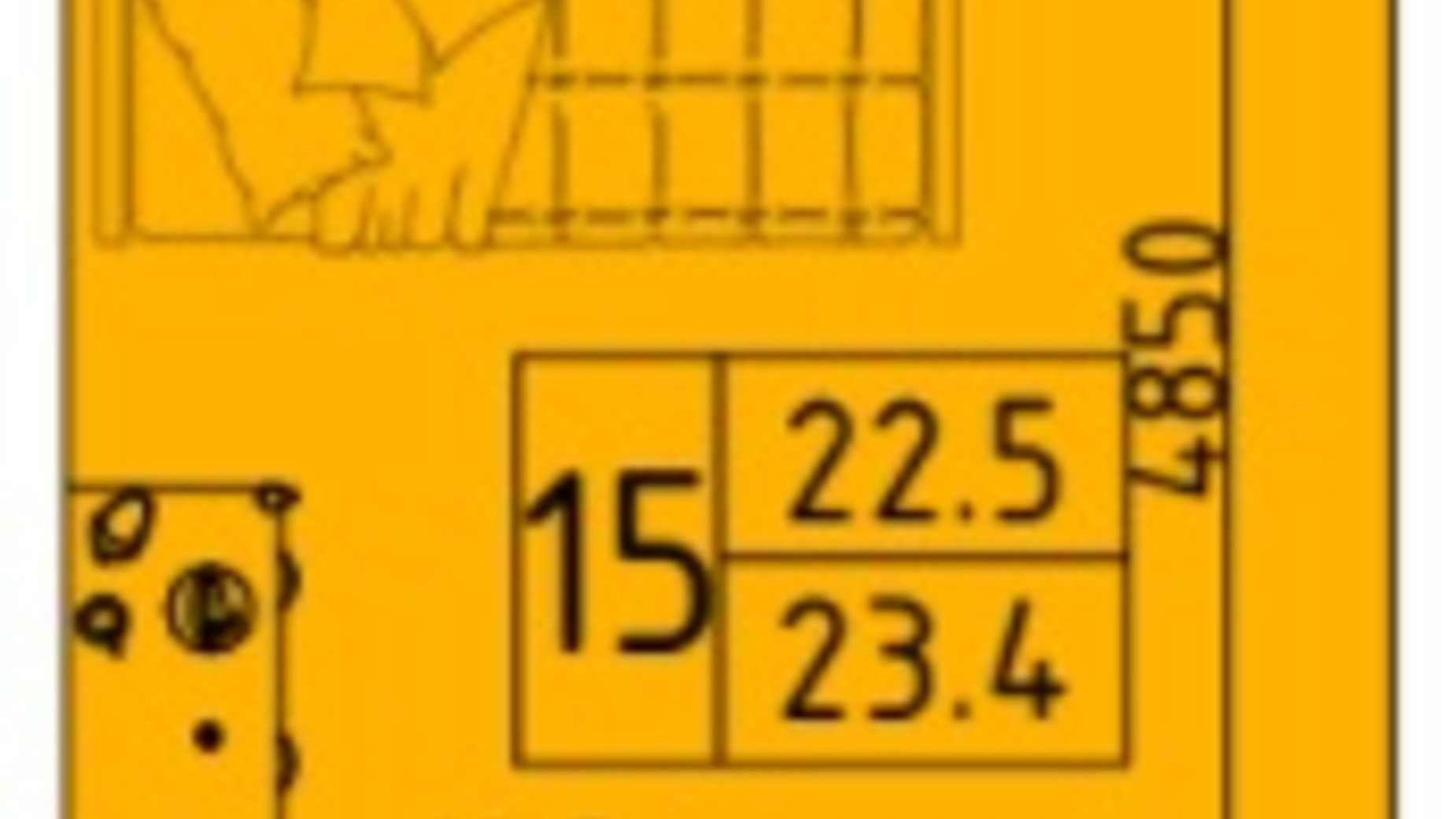 Планування 1-кімнатної квартири в ЖК Калейдоскоп 2 23.4 м², фото 341752