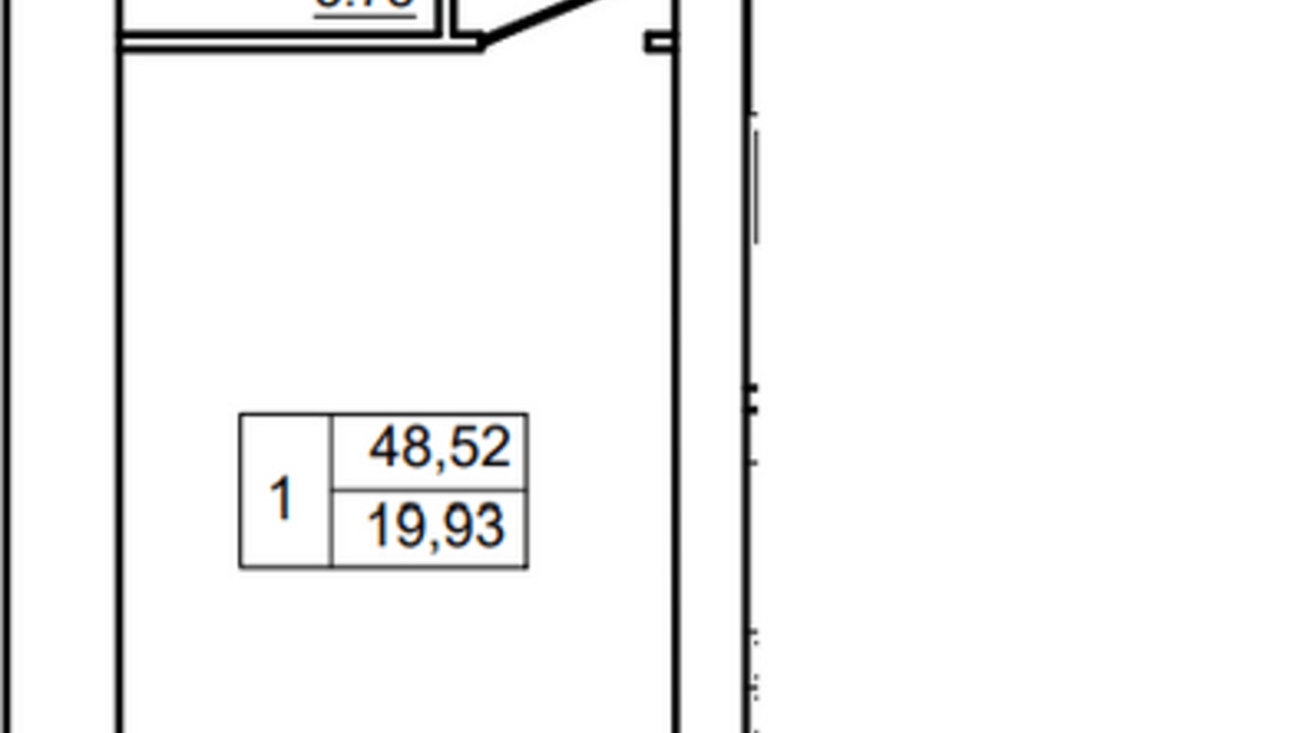 Планування 1-кімнатної квартири в ЖК Грін Таун 48.52 м², фото 342280