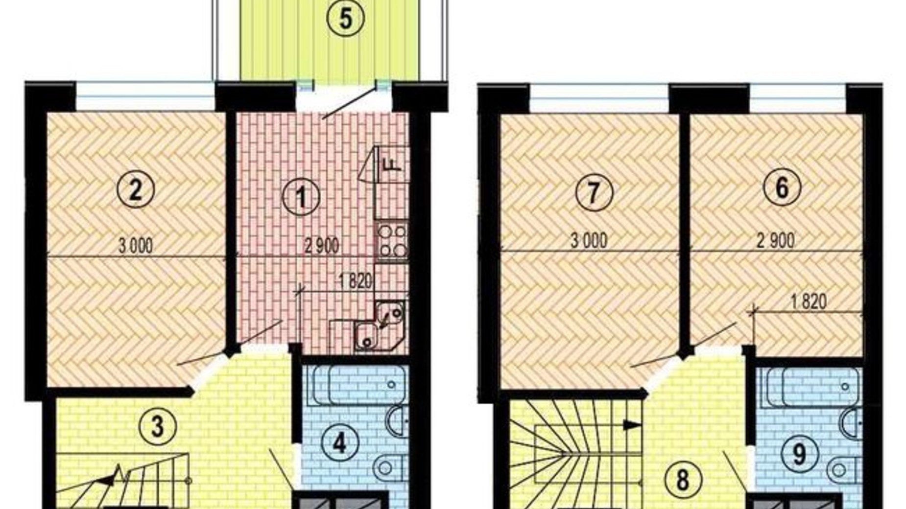 Планування 3-кімнатної квартири в ЖК Twenty two 70.48 м², фото 342935