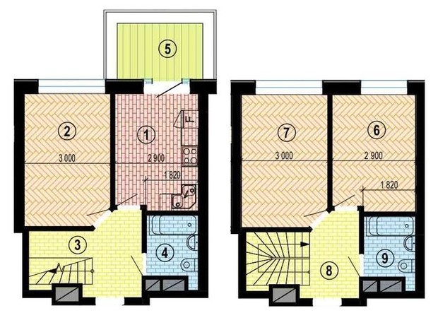 ЖК Twenty two: планировка 3-комнатной квартиры 70.48 м²