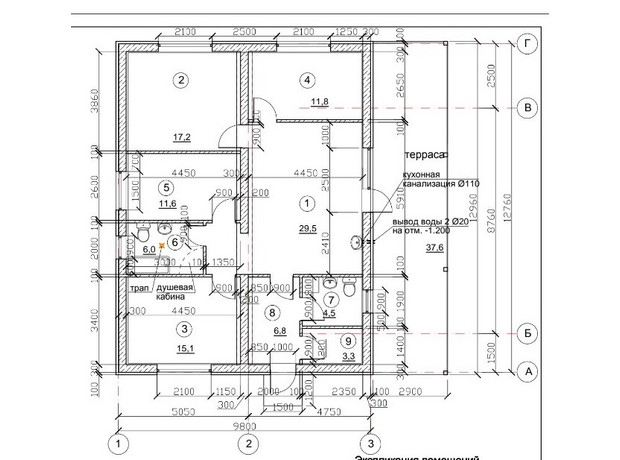КГ Даниловский: планировка 4-комнатной квартиры 150 м²