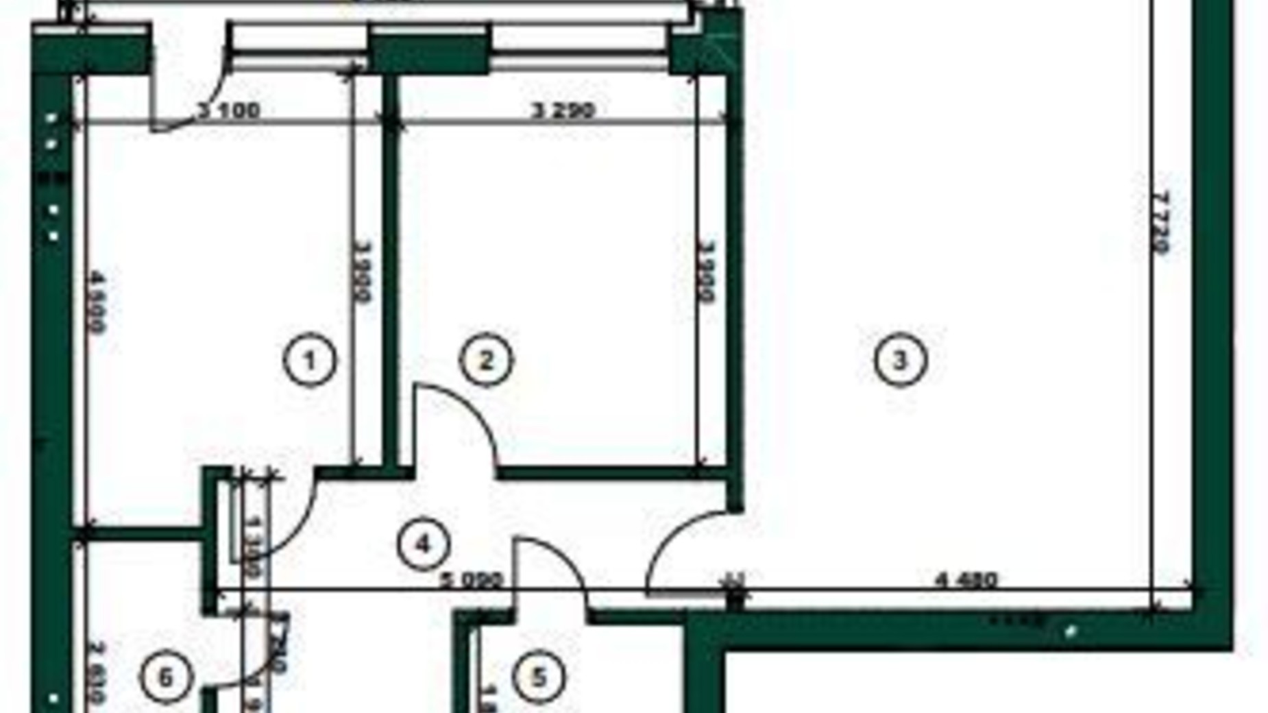 Планировка 2-комнатной квартиры в ЖК ParkVille 82.38 м², фото 343553