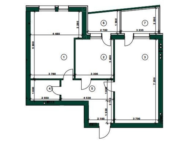 ЖК ParkVille: планування 2-кімнатної квартири 85.98 м²