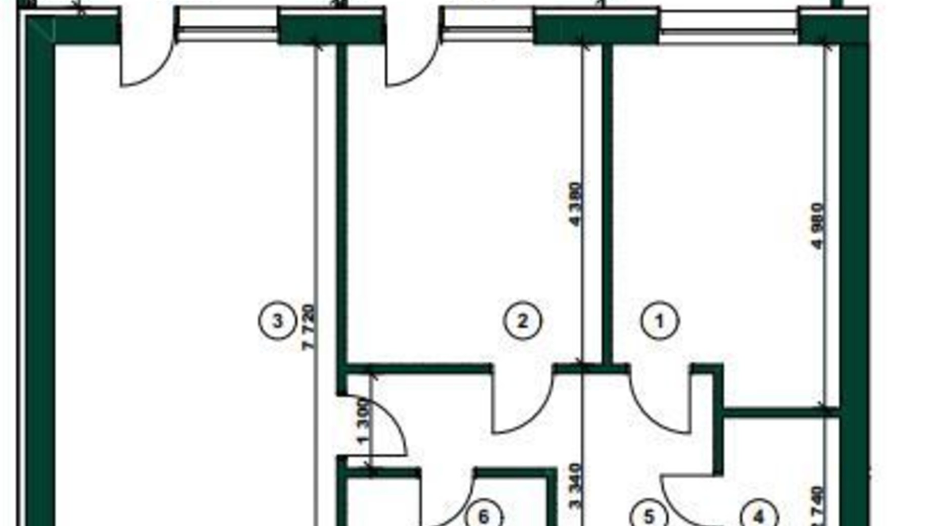 Планування 2-кімнатної квартири в ЖК ParkVille 88.17 м², фото 343584