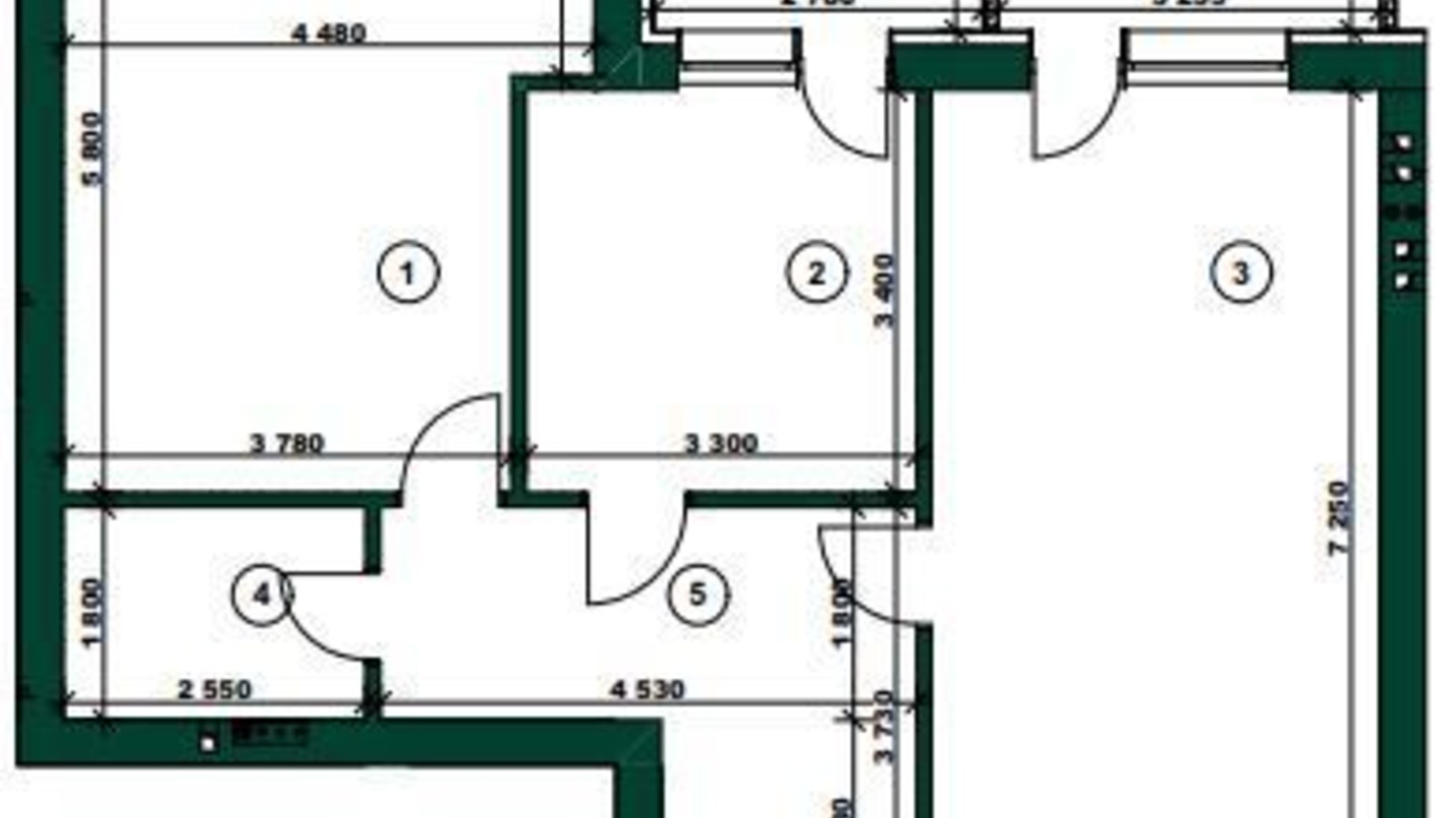 Планировка 2-комнатной квартиры в ЖК ParkVille 85.98 м², фото 343586