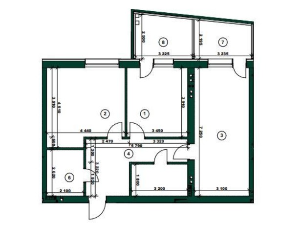 ЖК ParkVille: планировка 2-комнатной квартиры 89.63 м²