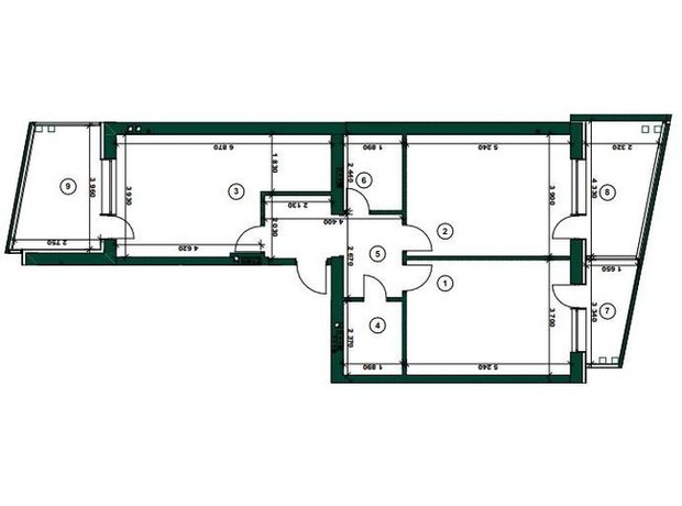 ЖК ParkVille: планування 2-кімнатної квартири 97.25 м²