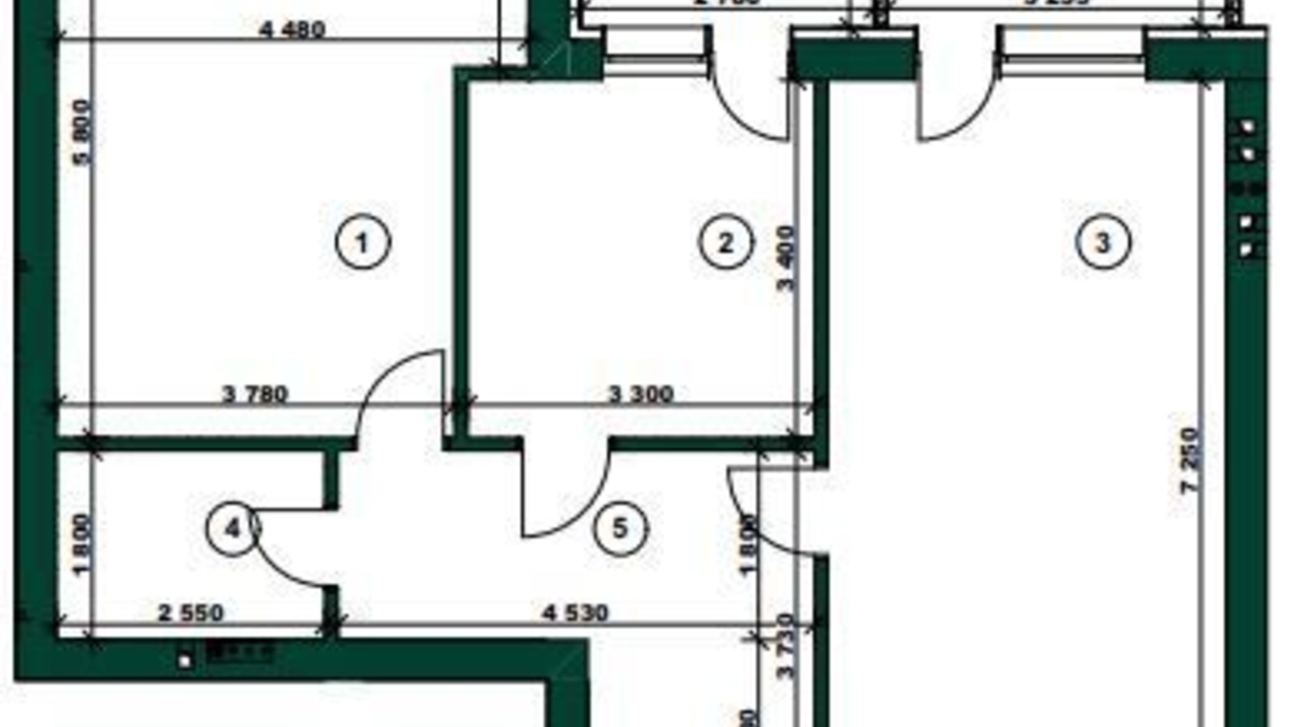 Планировка 2-комнатной квартиры в ЖК ParkVille 85.98 м², фото 343590