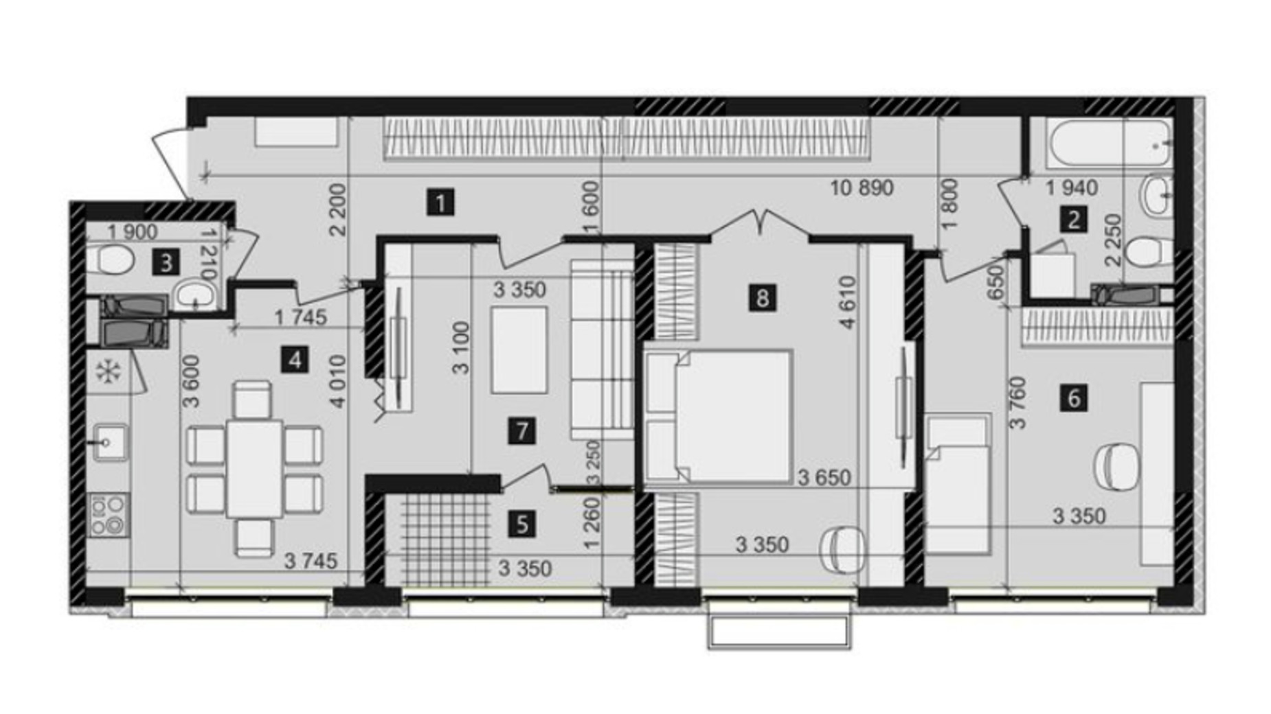 Планировка 3-комнатной квартиры в ЖК Liko-Grad Perfect Town 84.2 м², фото 343673