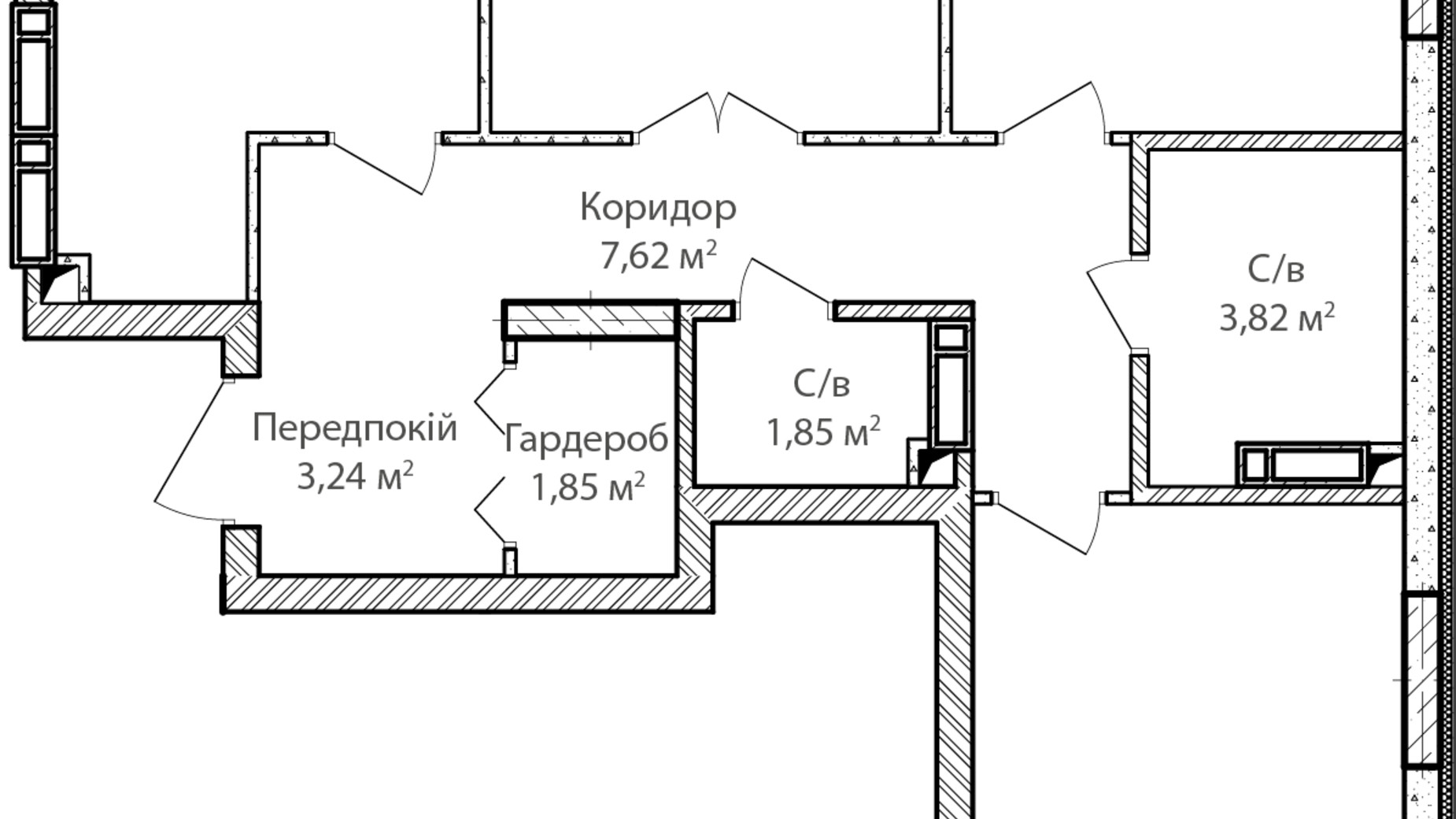 Планування 3-кімнатної квартири в ЖК Синергія Сіті 91 м², фото 344913