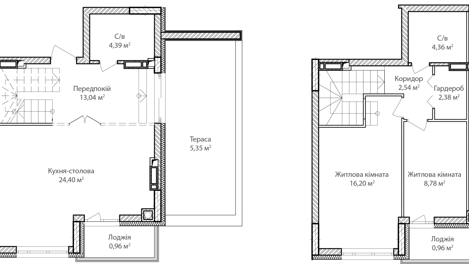 Планировка много­уровневой квартиры в ЖК Синергия Сити 59 м², фото 344989